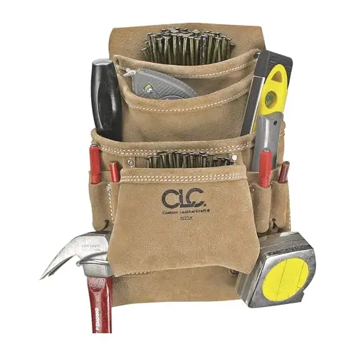 Custom Leathercraft CLC I923X Suede Carpenter’s Nail & Tool Bag – 10-Pocket Design