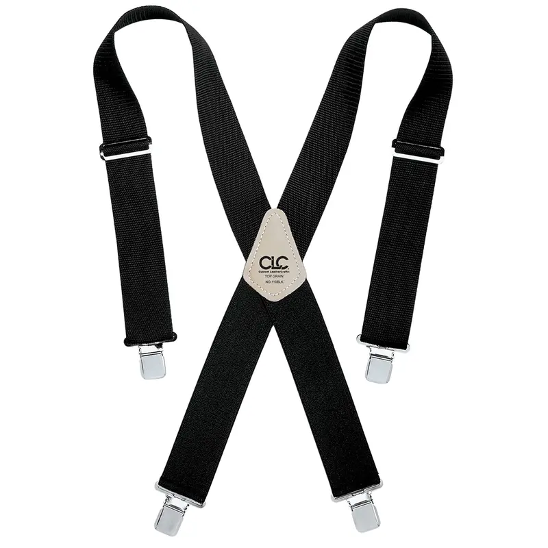 Custom Leathercraft Heavy-Duty Work Suspenders – Black, Adjustable Support System