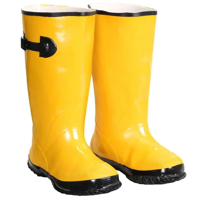 Custom Leathercraft Yellow Rain Boots for Men – Size 16 US, Waterproof Work Footwear