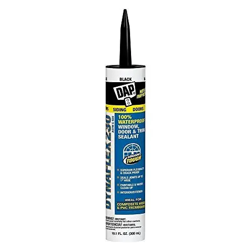 DAP Dynaflex Black Premium Sealant for Windows, Doors & Trim (10.1 oz, 12-Pack)