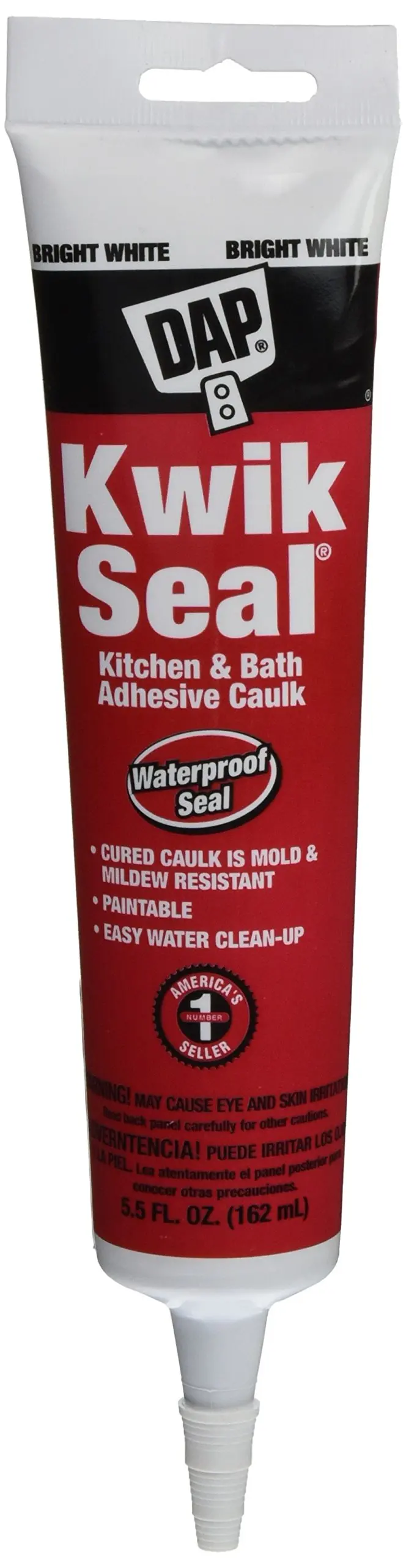 DAP Tub and Tile Silicone Caulk – Mildew-Resistant, 10.1 Oz Tube