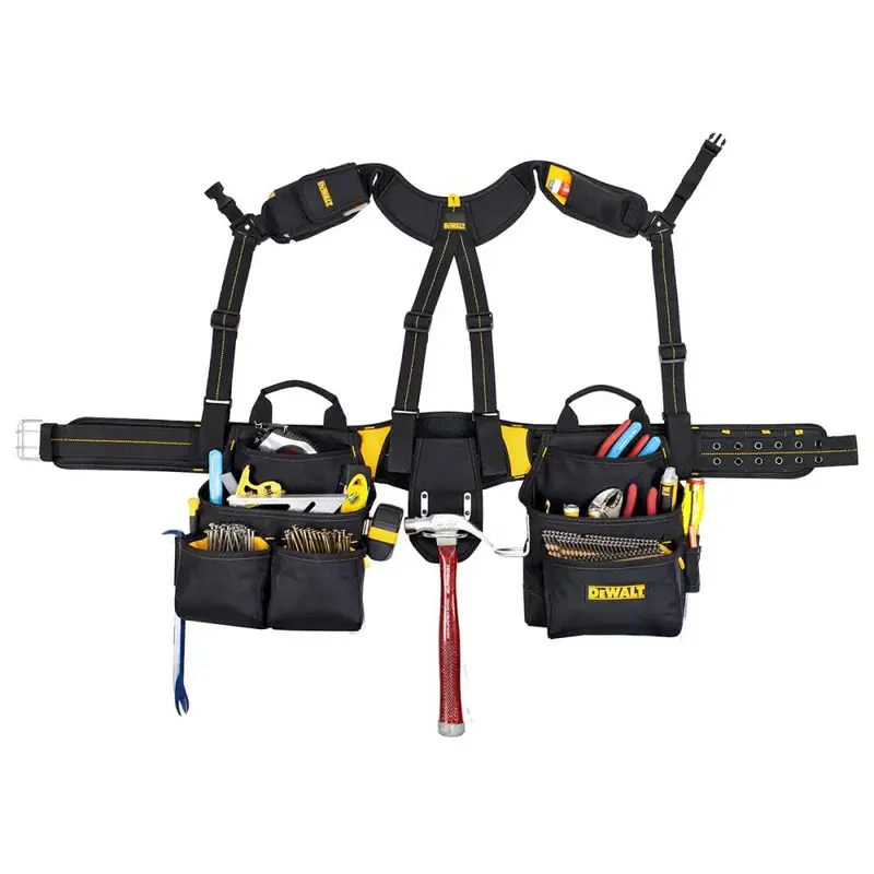 DEWALT 20-Pocket Pro Framer’s Combo Apron with Yoke-Style Suspenders