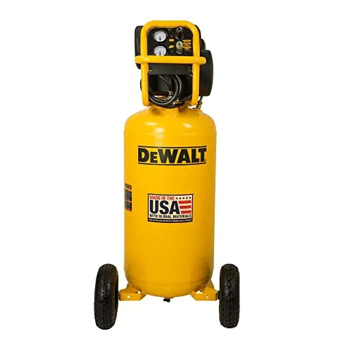 DEWALT 27-Gallon 200 PSI Portable Vertical Electric Air Compressor – Quiet, Efficient, and Job-Site Ready