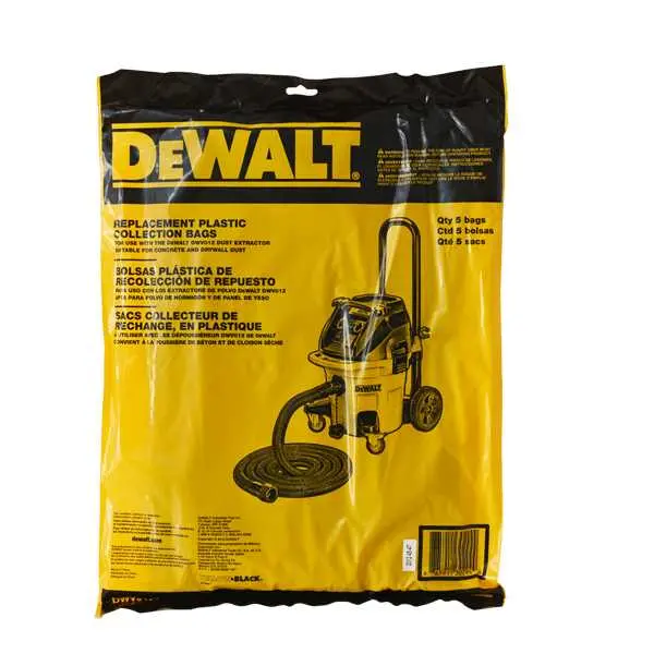 DEWALT 5-Pack Disposable Plastic Dust Extractor Liners – DWV9400