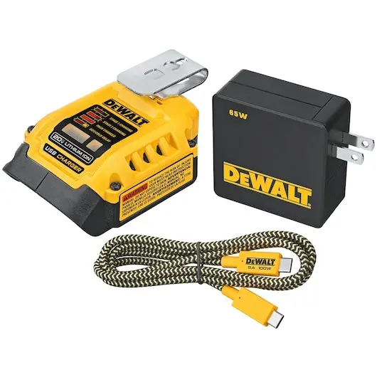 DEWALT DCB094K Dual-Port USB Charging Station for DEWALT Batteries