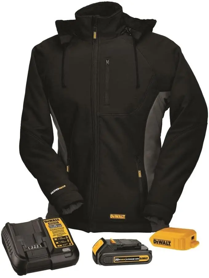 DEWALT DCHJ066C1-XS Women’s 20V/12V MAX Heated Jacket Kit – Black, X-Small, Rechargeable Warmth