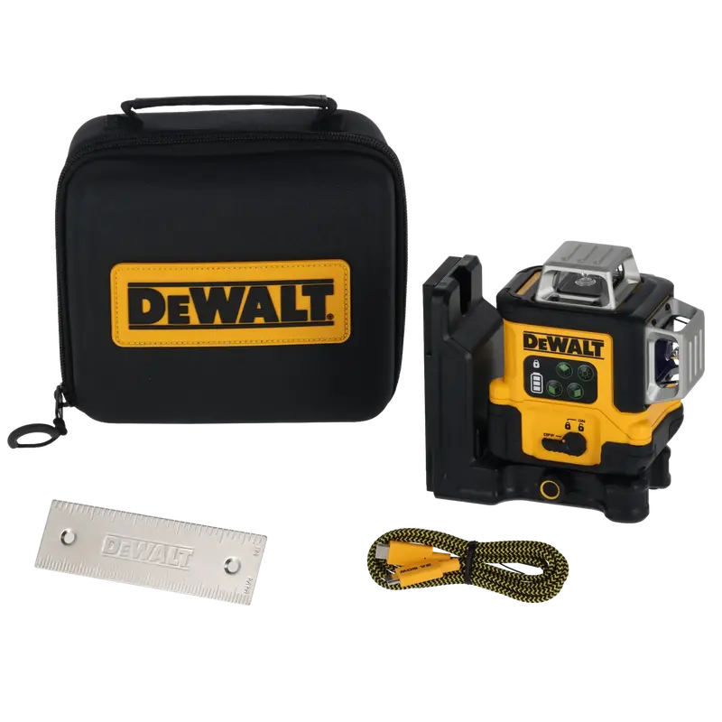 DeWalt DCLE14361GB USB-C Rechargeable Green Laser Level – 3×360° Layout Tool