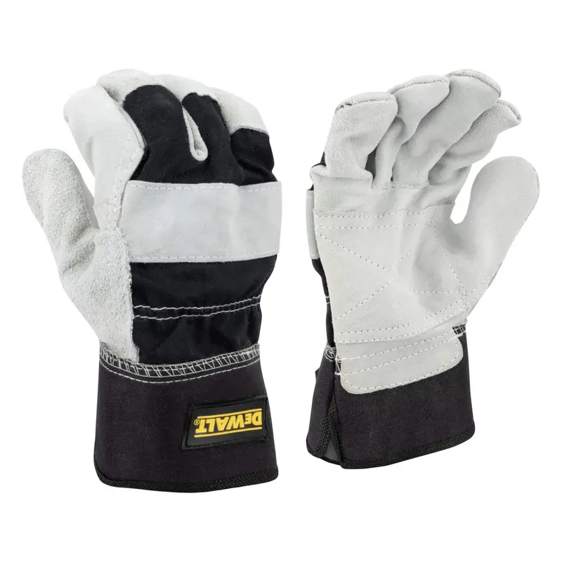 DEWALT DPG41L Premium Split Cowhide Leather Work Gloves — Palm-Reinforced, Size L
