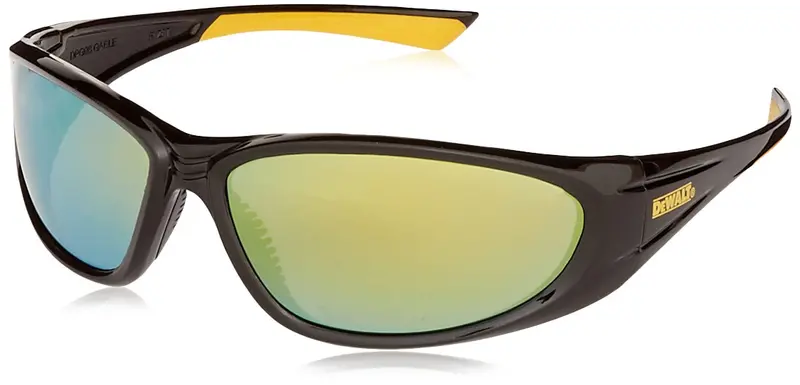DEWALT DPG98 Gable-Style Safety Goggles with Black/Yellow Frame and Yellow Mirror Lens