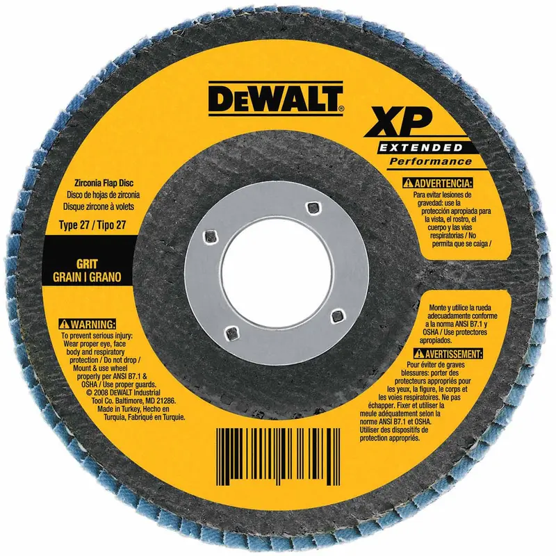DEWALT DW8358 4-1/2″ Type 27 Flap Disc – 7/8″-11 Arbor, 80-Grit, Smooth Finishing & Sanding Surface