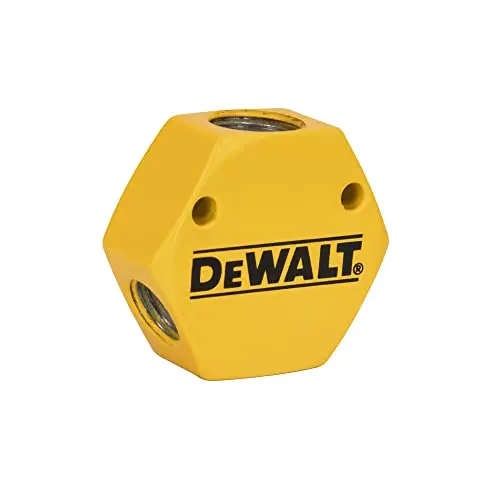 DEWALT DXCM041-0116 3-Way Flat Manifold – 3/8″ FNPT Inlet, Three 1/4″ FNPT Outlets, Hockey-Puck Style