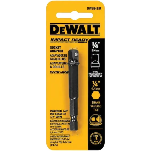 DEWALT IMPACT READY 1/4-Inch Hex Shank to 1/4-Inch Socket Adapter