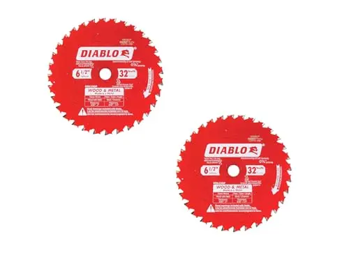 Diablo 6-1/2-Inch 32-Tooth Carbide Circular Saw Blade for Wood and Metal (2-Pack)