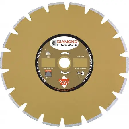Diamond Gold Segmented Dry-Cut Walk-Behind Concrete Saw Blade
