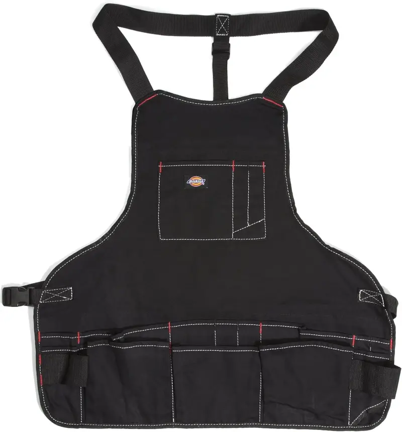 Dickies 57081 16-Pocket Workshop Bib Apron – Reinforced Edges, Adjustable Belt, Heavy-Duty Canvas