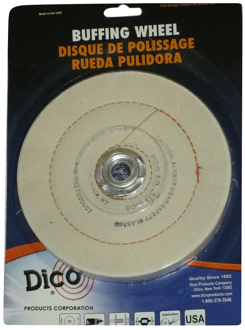 Dico 6″ Buffing Wheel – Sewn-Cushion Style, 1/2″ Thick, 6″ Diameter