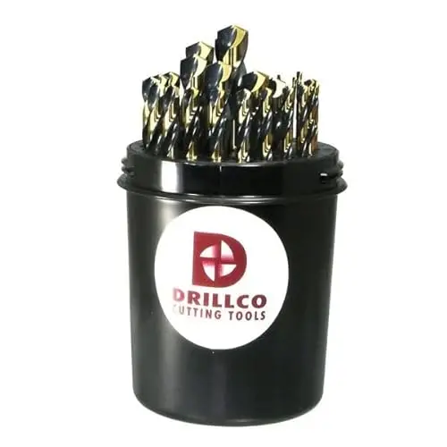 Drillco 400FW29 Drill Pal Set – 29-Piece Fractional Drill Bit Collection (1/16″–1/2″) in 1/64″ Increments