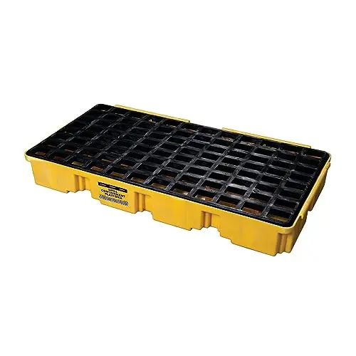 Eagle 2-Drum Spill Containment Platform – 30-Gallon Sump, Forklift Pockets, Yellow