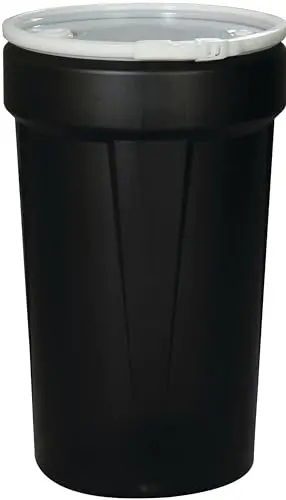 Eagle 55-Gallon HDPE Open-Head Lab Drum with Lever-Lock Lid – Black, Weatherproof, Made in USA