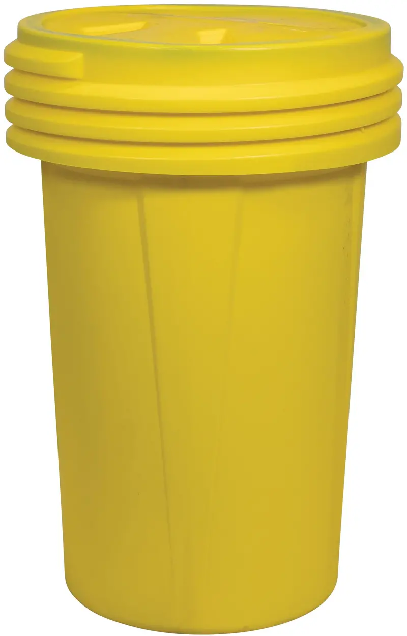 Eagle Heavy-Duty 55-Gallon HDPE Plastic Drum — Yellow Lab Pack Container with Screw-On Lid
