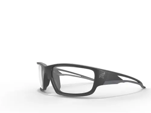 EDGE Kazbek Wraparound Safety Glasses – Black Frame with Clear Vapor Shield, Anti-Scratch & UV400 Compliant