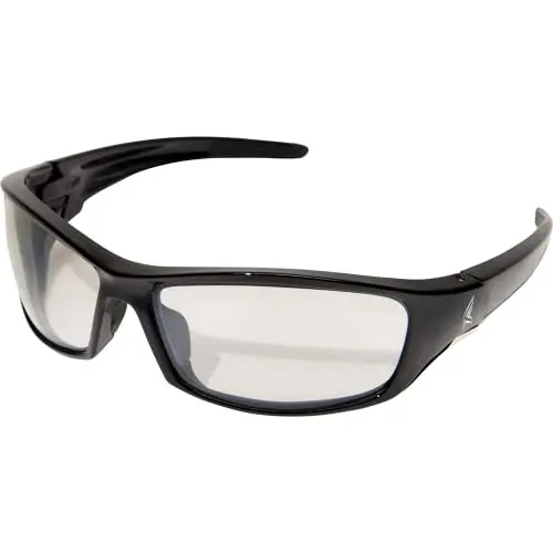 Edge Reclus SR111AR Wrap-Around Safety Glasses – Black Frame, Anti-Reflective Clear Lens, UV400 & ANSI/ISEA Certified