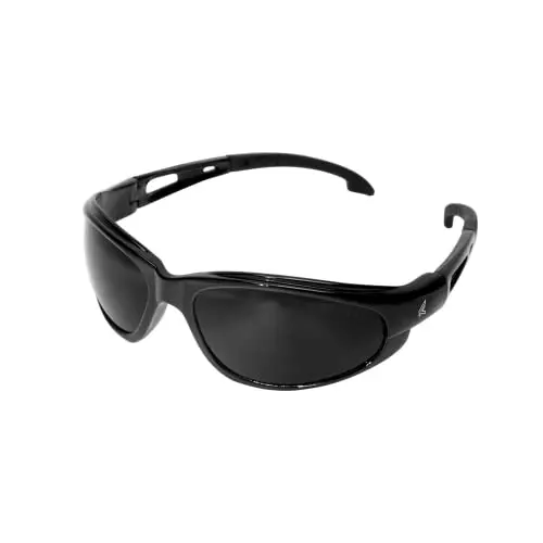 Edge SW116 Dakura Wrap-Around Safety Glasses – ANSI/ISEA Certified, Anti-Scratch Smoke Lens, Non-Slip Temples, UV400 Protection