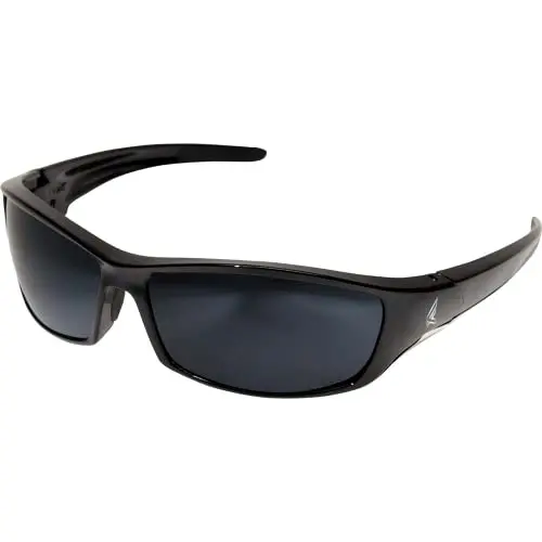 EDGE TSR21-G15-7 Polarized Wraparound Safety Goggles – G-15 Silver Mirror Lens, UV400, ANSI/ISEA & MCEPS Certified