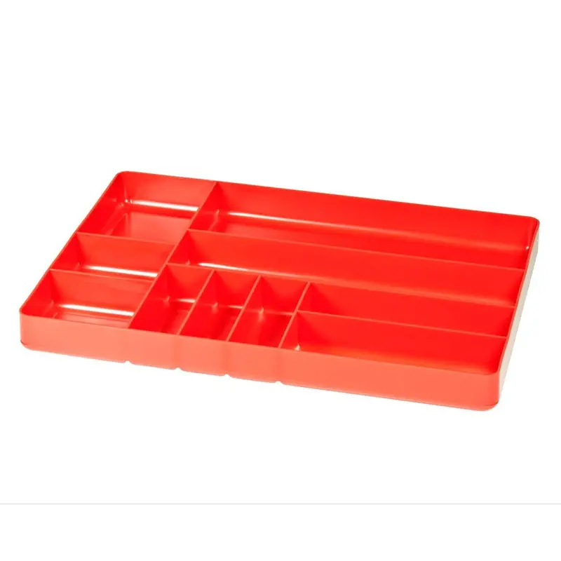 Ernst 10-Compartment Drawer Organizer – Red Heavy-Duty Stackable Tray for Garage & Auto Shop Use – Low-Profile Parts Storage