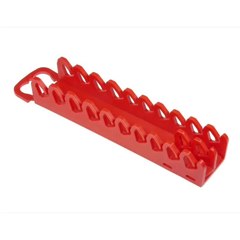 Ernst 10-Slot Screwdriver Holder – Red Gripper Rail with Ergonomic Handle for Portable or Pegboard Use