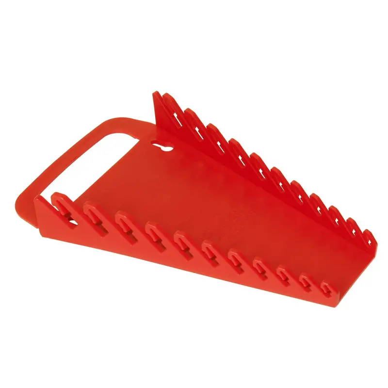Ernst 11-Slot Red Gripper Wrench Organizer – Compact and Color-Coded for Rapid Selection