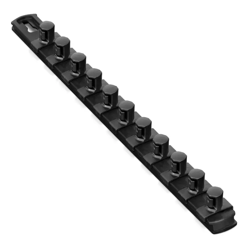 Ernst 13-Inch Black Socket Rail Organizer with 11.5-Inch Twist-Lock Clips – Model 8425