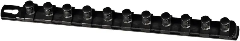 Ernst 13″ Magnetic Socket Organizer — Black Design with 11 Twist-Lock 1/2″ Clips (Model 8425M-Black-1/2)