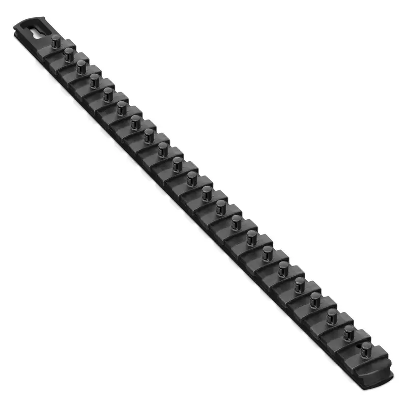 Ernst 18″ Socket Organizer – 22 Twist-Lock Clips (1/4″ Size), Black Model 8420