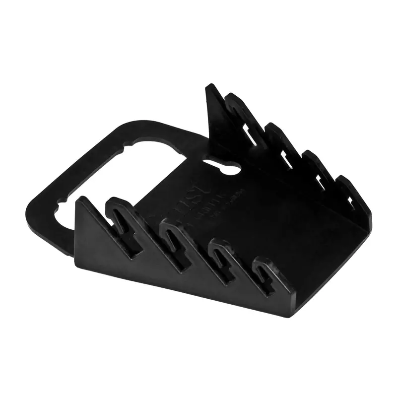 Ernst 4-Slot Wrench Organizer – Slim Black Gripper Tray for Compact Tool Storage