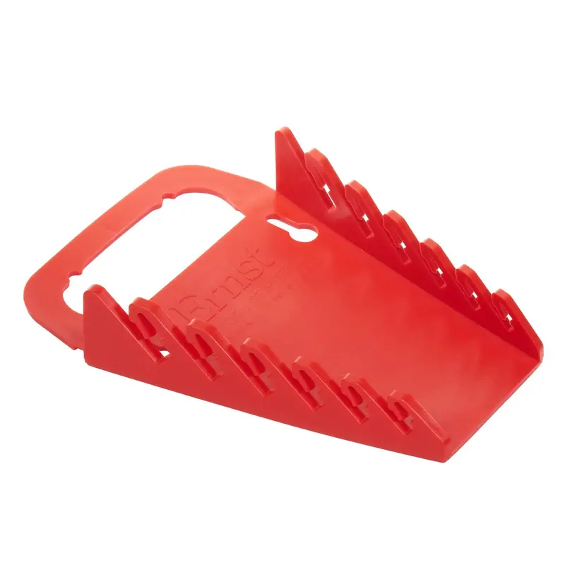 ERNST 5044 Compact Gripper Wrench Holder – 6-Slot Red Organizer for Tight Spaces