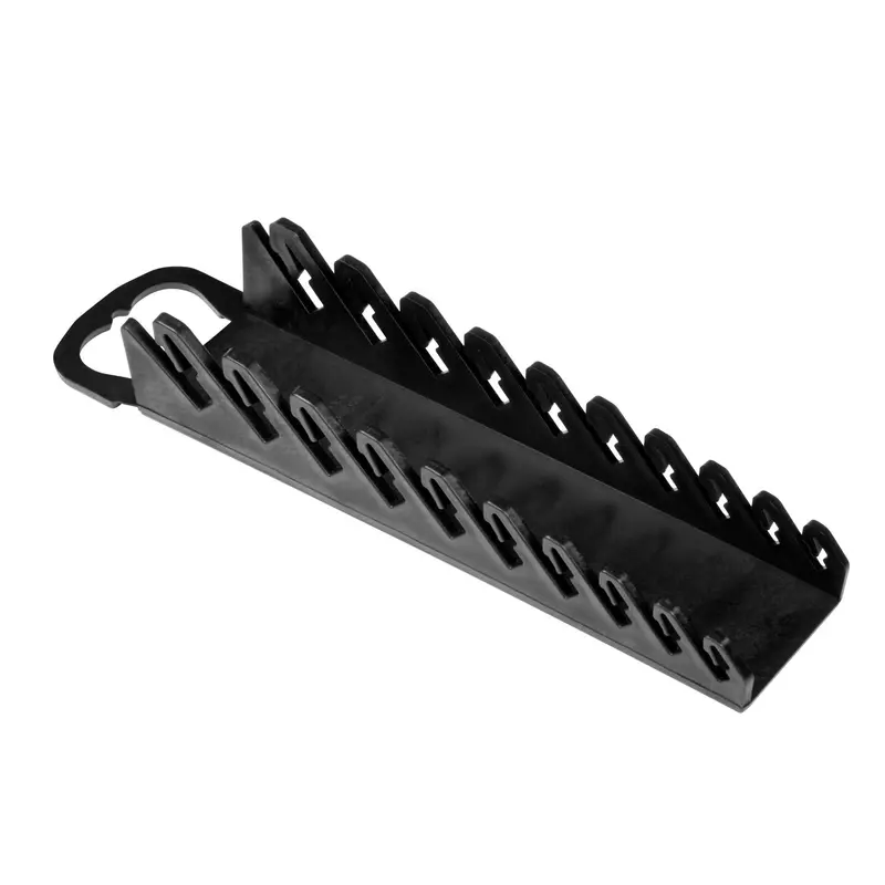 Ernst 5075 Black Gripper Stubby Wrench Organizer – Compact 10-Tool Layout