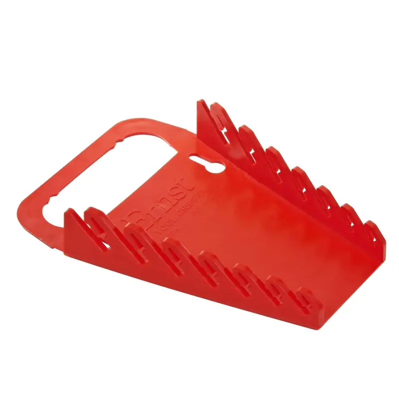 Ernst 5080 Portable 7-Wrench Gripper Organizer – Single-Handed Operation, Metric & SAE Fit (1/4″–5/8″ / 6–12 mm) – Red