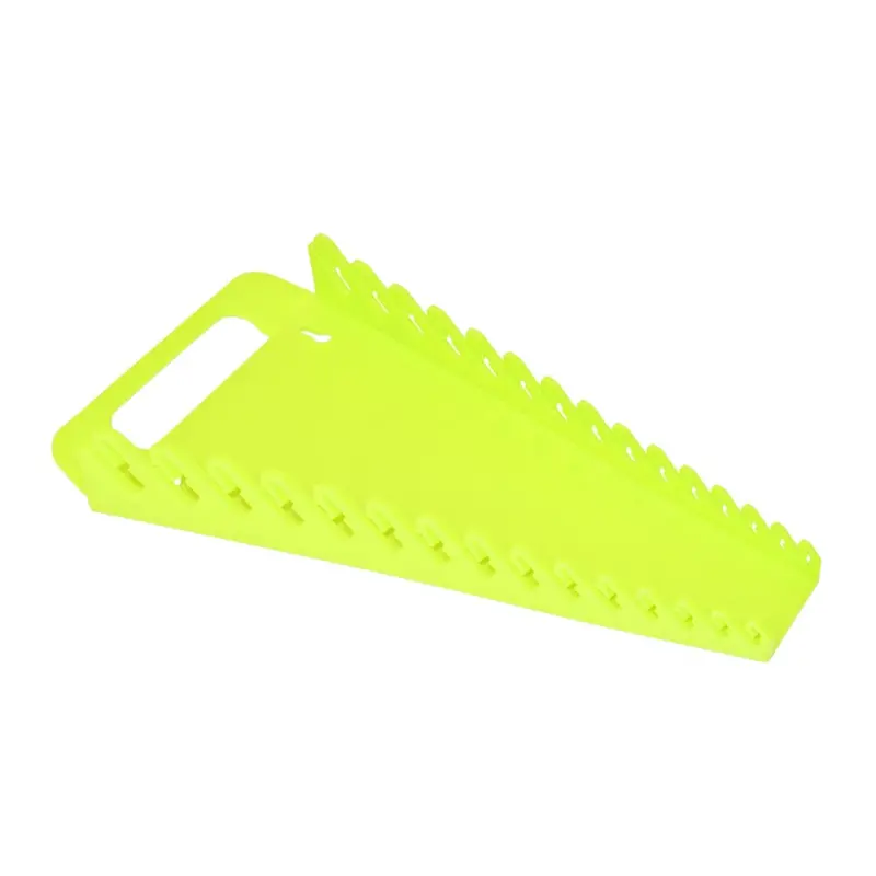 ERNST 5082HV High-Visibility Gripper Wrench Tray – 15-Slot Fluorescent Organizer
