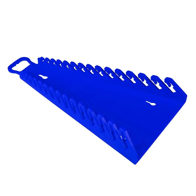 Ernst 5155 Reverse Gripper Wrench Organizer – 15-Tool Blue Layout with Easy-Release Grip