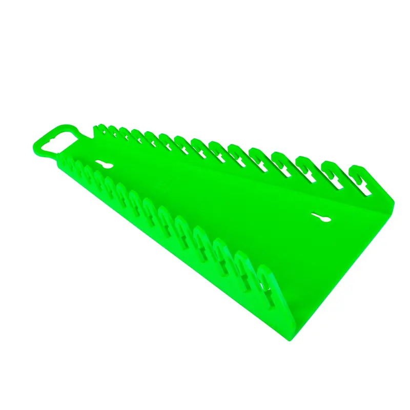 Ernst 5156 Reverse Gripper Wrench Organizer – 15-Tool Capacity, Green Flexible Grip (1/4″–1-1/8″, 6–20 mm)