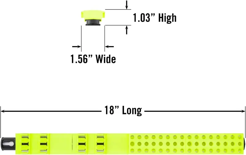 Ernst 60-Tool Magnetic Bit Bar – Dual-Color (Black/Hi-Viz) 1/4″ Hex Bit Organizer for Workshop Efficiency