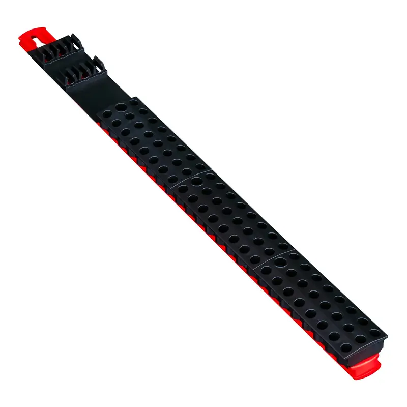 Ernst 78-Tool Magnetic Bit Bar – Heavy-Duty 1/4″ Hex Bit Organizer with Red/Black Base