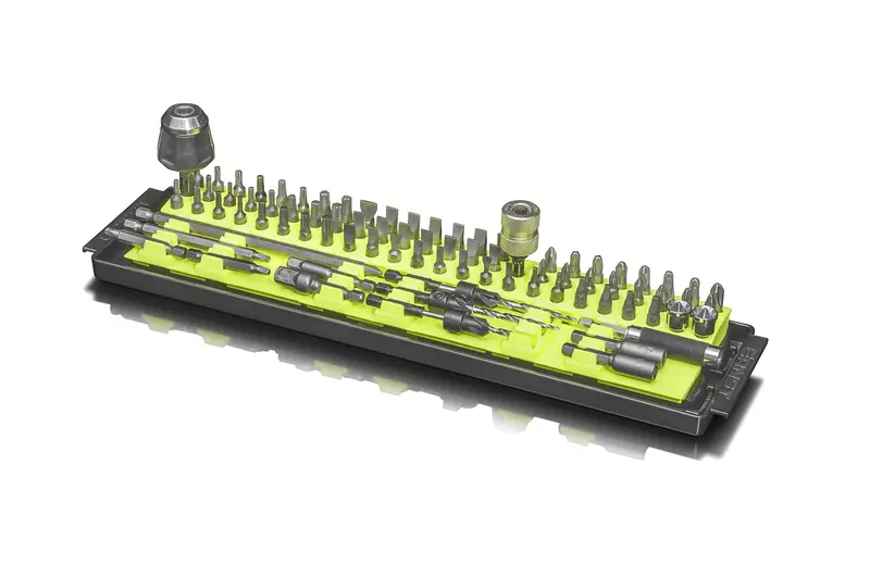 Ernst Bit Boss High-Density Bit Organizer – 90-Tool Capacity, Vertical/Horizontal Mount, Push-Button Release