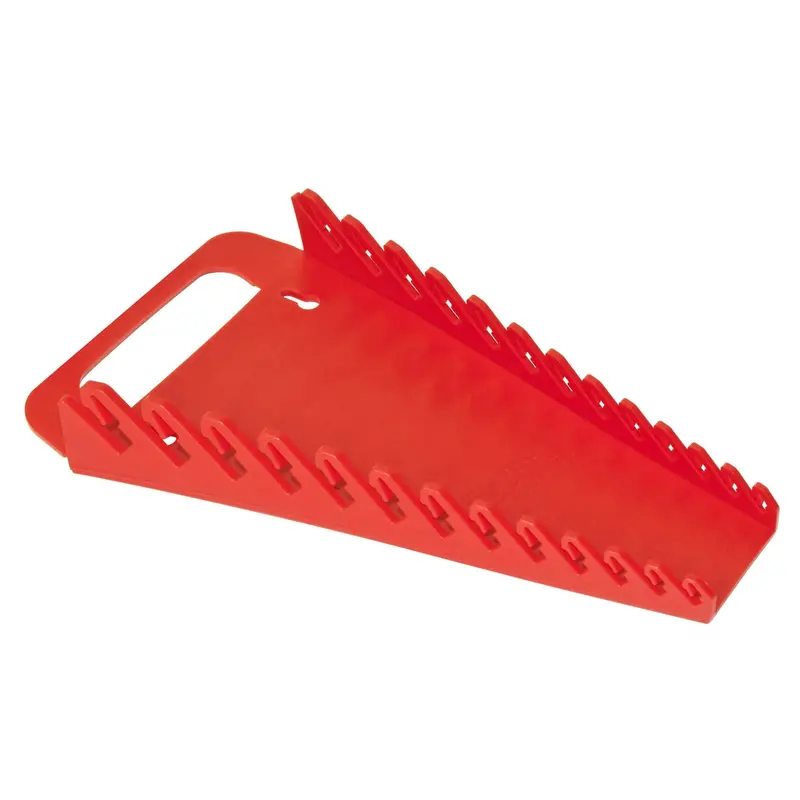 Ernst Gripper Wrench Organizer – Ergonomic 13-Wrench Holder with Secure Grip, Red