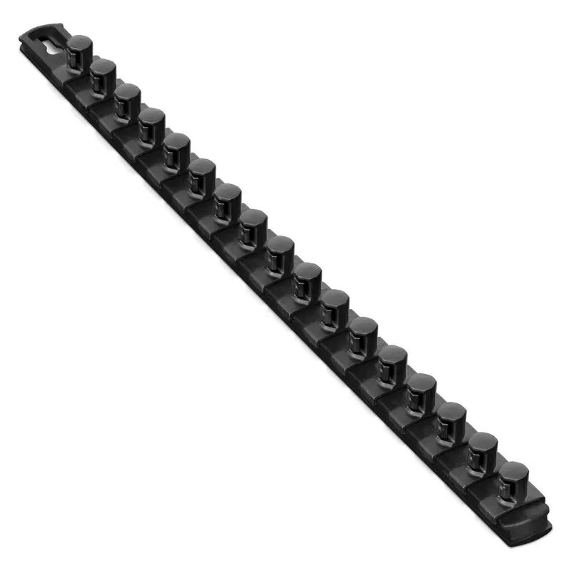 Ernst Manufacturing 18-Inch Magnetic Black Socket Organizer with 17 Twist-Lock 1/2-Inch Clips (Model 8422M)