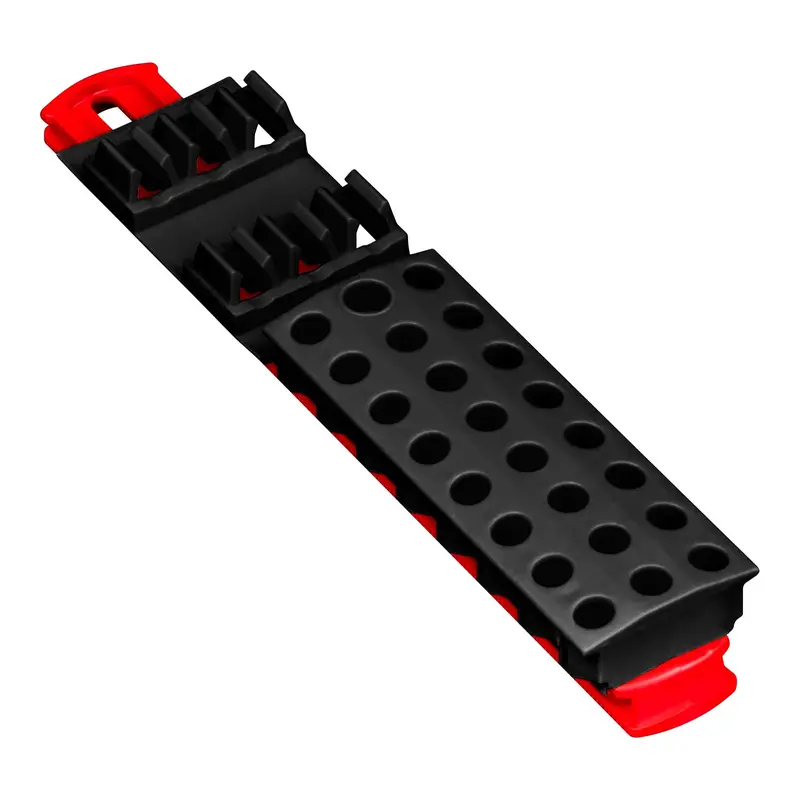 Ernst Manufacturing Magnetic Bit Buddy – 30-Slot 1/4″ Hex Bit Holder with Red/Black Design