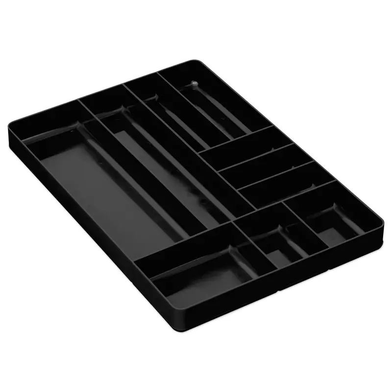 Ernst MFG 10-Slot Low-Profile Drawer Organizer – Stackable Automotive Parts Tray for Nuts, Bolts & Small Tools – Black – Made in USA