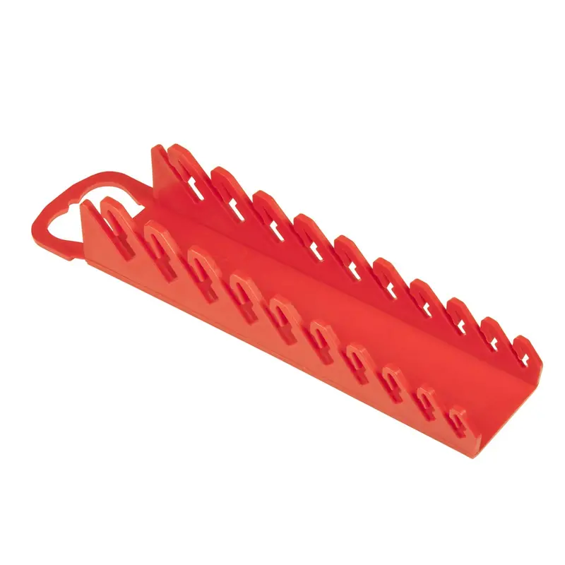 Ernst Red Gripper Stubby Wrench Organizer – Space-Saving 10-Slot Tray