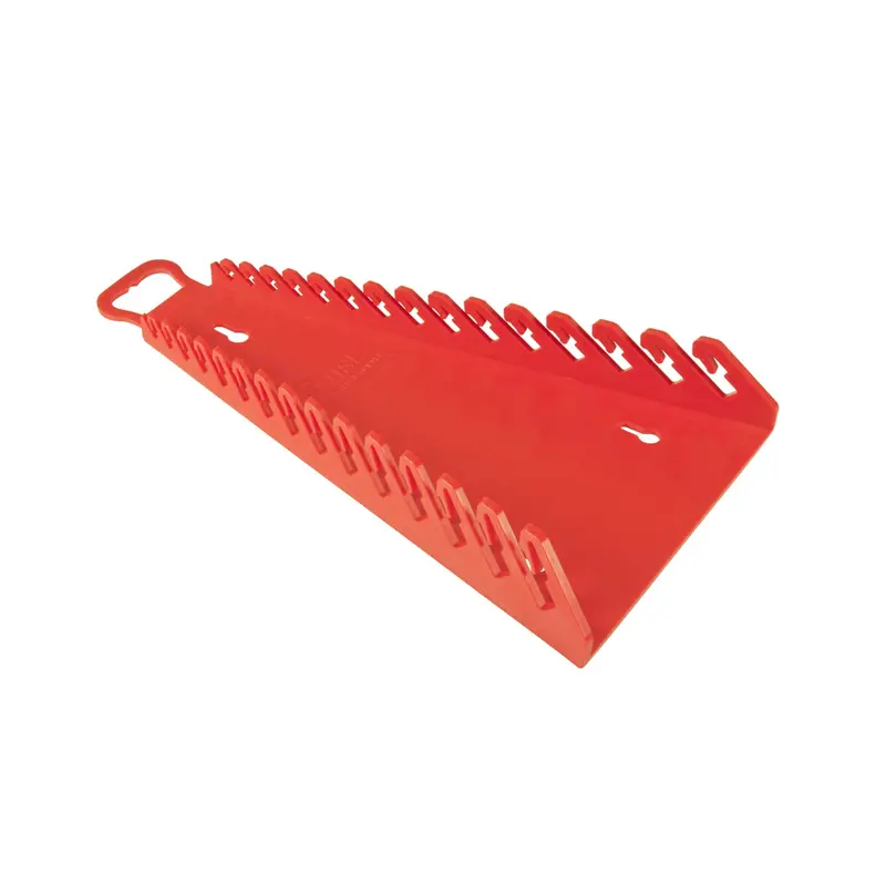 Ernst Red Reverse-Grip Wrench Organizer – 15-Slot High-Contrast Tray for Quick Identification